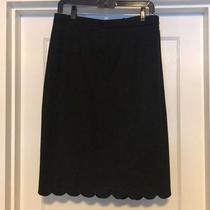 Banana Republic Black Scalloped Hem Pencil Skirt